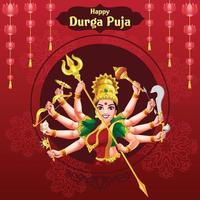 durga puja navratri festival desejos design vetor