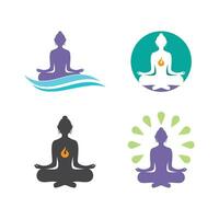 meditação ioga logotipo vetor