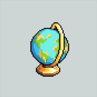 pixel arte ilustração globo. pixelizada globo. escola globo Educação pixelizada para a pixel arte jogos e ícone para local na rede Internet e vídeo jogo. velho escola retrô. vetor