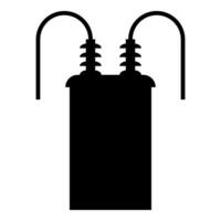 elétrico transformador Alto Voltagem subestação energia poder ícone Preto cor vetor ilustração imagem plano estilo