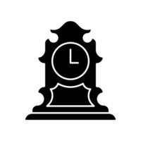 ícone de glifo preto de relógio de mesa vintage vetor