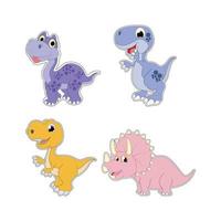 desenho animado animal de dinossauro fofo vetor