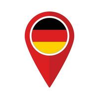 bandeira do Alemanha bandeira em mapa identificar ícone isolado vermelho cor vetor
