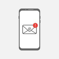 Móvel Smartphone com o email ícone vetor ilustração Não lida o email notificação conceito