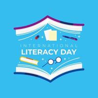 o vetor do dia internacional da alfabetização pode ser usado para citações, pôsteres, banners, planos de fundo, mídias sociais