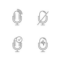 microfone usando o conjunto de ícones lineares de modos vetor