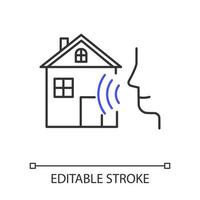 ícone linear de controle de casa inteligente vetor