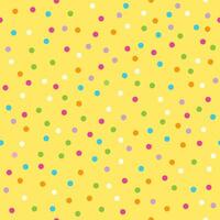 amarelo celebração confete desatado padronizar com colorida pontos vetor