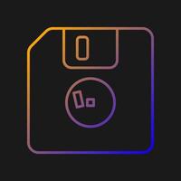 ícone de vetor de gradiente de disquete para tema escuro