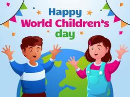 feliz dia mundial das crianças vetor