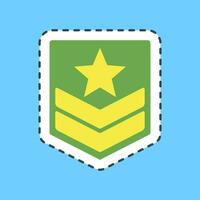 corte linha adesivo militares distintivo. militares elementos. Boa para impressões, cartazes, logotipo, infográficos, etc. vetor