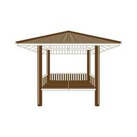 vintage retro de madeira gazebo chalé cabana ilustração vetor