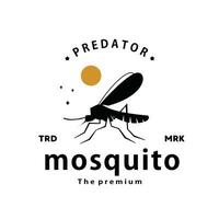 vintage retro hipster mosquito logotipo vetor silhueta arte ícone