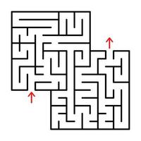 labirinto quadrado isolado abstrato. cor preta sobre um fundo branco. um jogo útil para crianças pequenas. ilustração vetorial plana simples. com um lugar para seus desenhos vetor