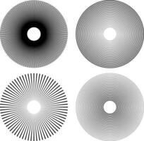 Preto branco radial círculo linha conjunto vetor