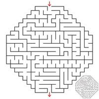 labirinto isolado simples abstrato de forma incomum. cor preta sobre um fundo branco. um jogo interessante para crianças. ilustração vetorial plana simples. com a resposta vetor