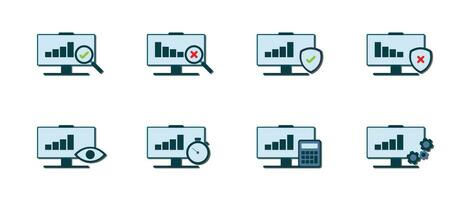 conjunto do auditar plano ícone vetor