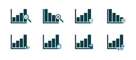 conjunto do auditar plano ícone vetor