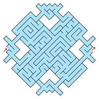 labirinto fantástico colorido em forma de diamante com uma entrada e uma saída. ilustração em vetor plana simples isolada no fundo branco.
