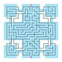 labirinto fantástico quadrado colorido com uma entrada e uma saída. ilustração em vetor plana simples isolada no fundo branco.