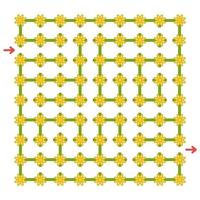 labirinto quadrado colorido com flores. jogo de desenvolvimento para crianças. ilustração em vetor plana simples isolada no fundo branco.