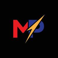 mp carta logotipo Projeto conceito, mp carta logotipo vetor ilustração modelo