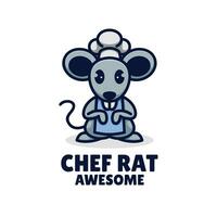 chefe de cozinha rato logotipo vetor