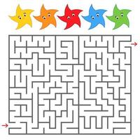 labirinto de cor retangular com estrelas bonitas. um jogo interessante para crianças e adolescentes. ilustração em vetor plana simples isolada no fundo branco.