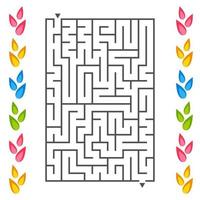 labirinto retangular com pétalas de flores nas laterais. um jogo interessante para crianças. ilustração em vetor plana simples isolada no fundo branco.