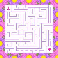 labirinto quadrado colorido abstrato em uma moldura de belas cores. um jogo interessante para crianças e adolescentes. uma ilustração vetorial plana simples isolada em um fundo branco. vetor