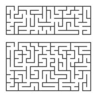 um conjunto de dois labirintos retangulares com uma entrada e uma saída. ilustração em vetor plana simples isolada no fundo branco.