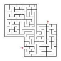 labirinto isolado quadrado abstrato. cor preta. um jogo interessante e útil para crianças e adultos. ilustração vetorial plana simples. com um lugar para sua imagem vetor