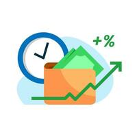 investimento fundo conta conceito ilustração plano Projeto vetor. moderno gráfico elemento para interface do usuário, infográfico, ícone vetor