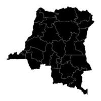 democrático república do a Congo mapa com administrativo divisões. vetor ilustração.