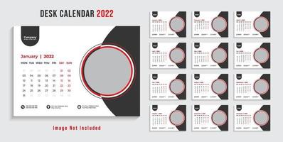 moderno modelo de design de calendário de mesa 2022 pro vetor