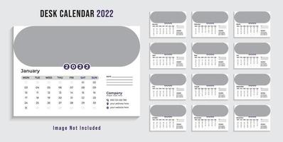 moderno modelo de design de calendário de mesa 2022 pro vetor