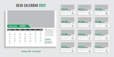 moderno modelo de design de calendário de mesa 2022 pro vetor