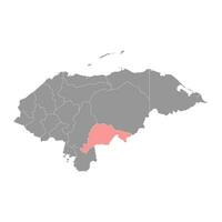 el paraíso departamento mapa, administrativo divisão do Honduras. vetor ilustração.