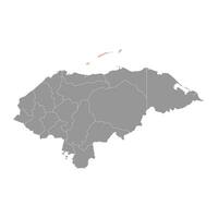 baía ilhas departamento mapa, administrativo divisão do Honduras. vetor ilustração.
