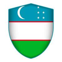 uzbequistão bandeira dentro escudo forma. vetor ilustração.