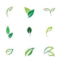 logotipos do vetor de elemento de natureza ecologia de folha verde