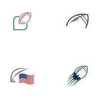 modelo de design de ilustração vetorial de logotipo de futebol americano esporte vetor