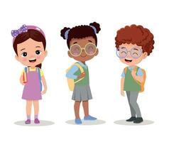 vetor ilustração do alunos dentro diferente posturas