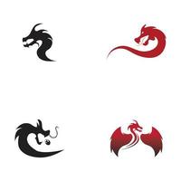 modelo de logotipo de ilustração de ícone de dragão vetorial vetor
