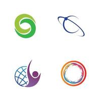 modelo de design de ilustração de logotipo vetorial global vetor