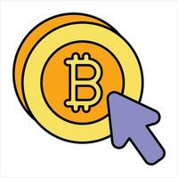 clique bitcoin cor esboço ícone Projeto estilo vetor