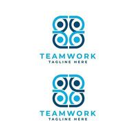 equipe trabalhos logotipo Projeto criativo moderno conceito para o negócio e corporativo companhia vetor