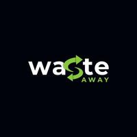 desperdício marca nominativa criativo texto logotipo para reciclando e caixote de lixo Lixo indústria vetor