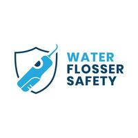 água fio dental segurança logotipo Projeto simples moderno conceito vetor