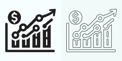 crescendo gráfico ícone definir, Barra gráfico ícone, infográfico, crescimentos gráfico coleção para o negócio melhoria análise, diagrama símbolo, financeiro lucro gráfico Barra vetor ilustração